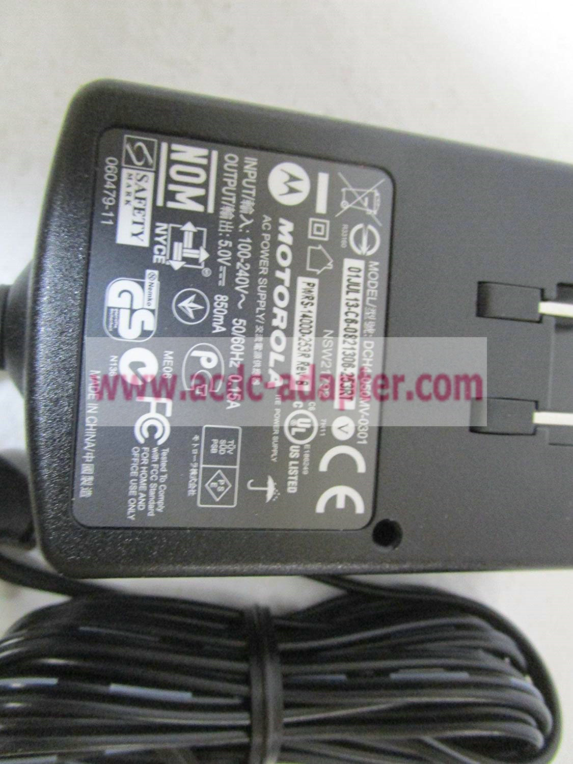 NEW Zebra PWRS-14000-253R 5VDC 850mA ac adapter charger 50 – 14000 – 253r